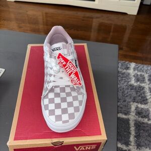 Vans Kids Checkered Sneakers - Gray and White